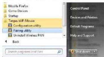 Modilla Firefox Como Devices Startup Tanguo WiFi Mouse Configuration utility Pairing utility Uninstall Wireless PAN Back Search programs and files Control Panel Devices and Printers Default Programs Help and Support Shift down