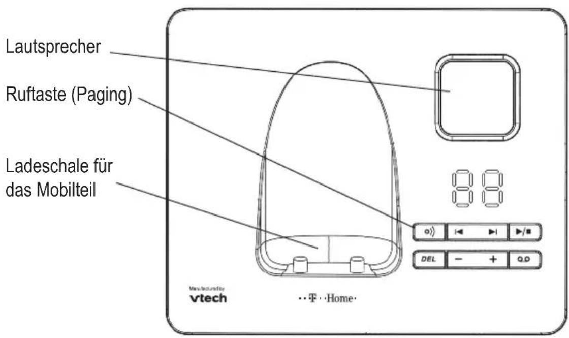 Lautsprecher Ruftaste (Paging) Ladeschale für das Mobilteil 88 vtech …T…Home· DEL - + Q.D