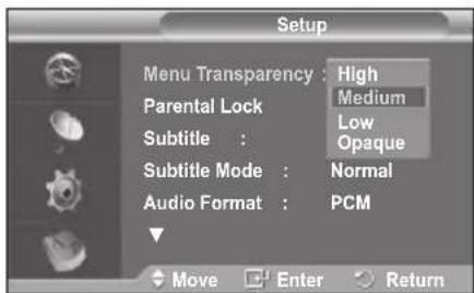 SAMSUNG PS-50Q96HD - Menu Transparency - 2