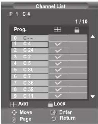 SAMSUNG PS-50Q96HD - Adding / Locking Channels - 3