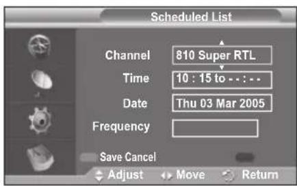 SAMSUNG PS-50Q96HD - Scheduled List - 2