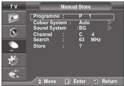 SAMSUNG PS-50Q96HD - Storing Channels Manually - 2