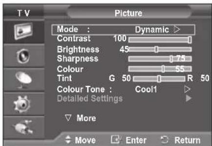 SAMSUNG PS-50Q96HD - Changing the Picture Standard - 1