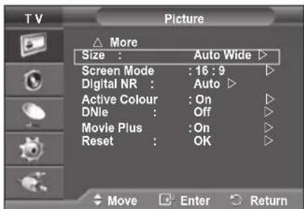 SAMSUNG PS-50Q96HD - Selecting the Screen Mode - 1