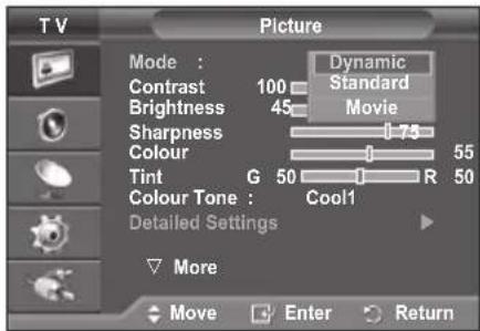 SAMSUNG PS-50Q96HD - Changing the Picture Standard - 2