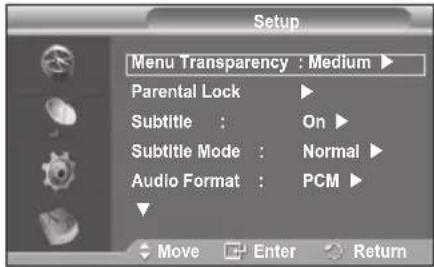 SAMSUNG PS-50Q96HD - Menu Transparency - 1