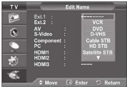 SAMSUNG PS-50Q96HD - Editing Device Names - 2