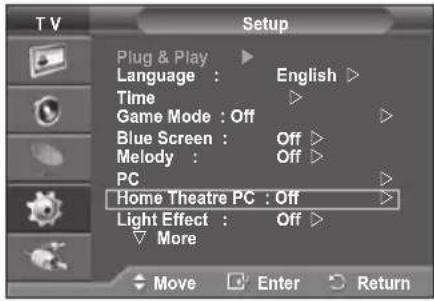 SAMSUNG PS-50Q96HD - Setting the Home Theatre PC - 1