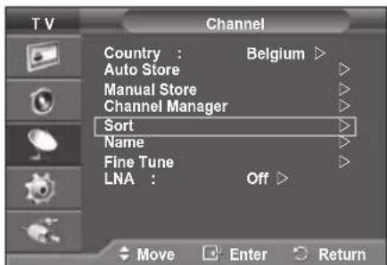 SAMSUNG PS-50Q96HD - Sorting the Stored Channels - 1