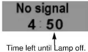 No signal 4 : 50 Time left until Lamp off.