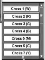 Cross 1 (W) Cross 2 (R) Cross 3 (G) Cross 4 (B) Cross 5 (M) Cross 6 (C) Cross 7 (Y)