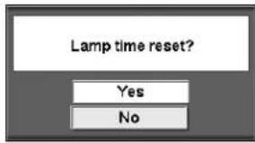 Lamp time reset? Yes No