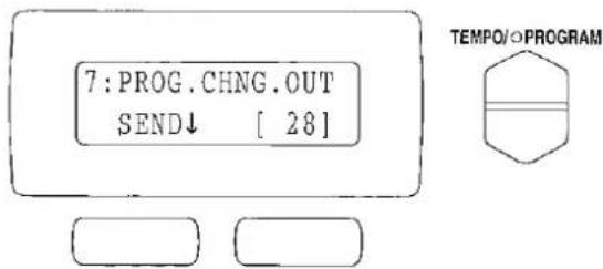 7: PROG.CHNG.OUT SEND↓ [ 28 ] TEMPO/PROGRAM