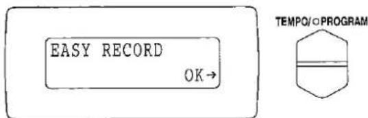 EASY RECORD OK→ TEMPO/PROGRAM