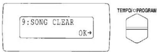 9:SONG CLEAR OK→ TEMP0/PROGRAM