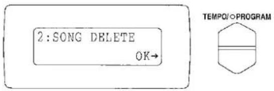 2:SONG DELETE OK→ TEMPO/PROGRAM