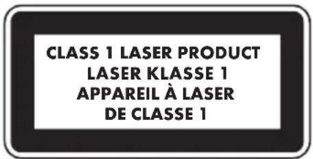 CLASS 1 LASER PRODUCT LASER KLASSE 1 APPAREIL À LASER DE CLASSE 1