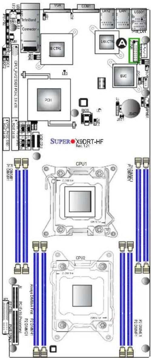 Supermicro X9DRT-HIBFF - TPM Header/Port 80 - 1