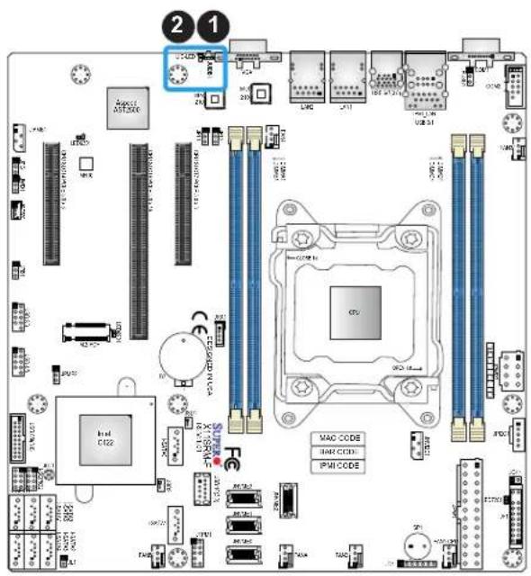 Supermicro X11SRM-VF - Unit Identifier Switch/UID LED Indicator - 2