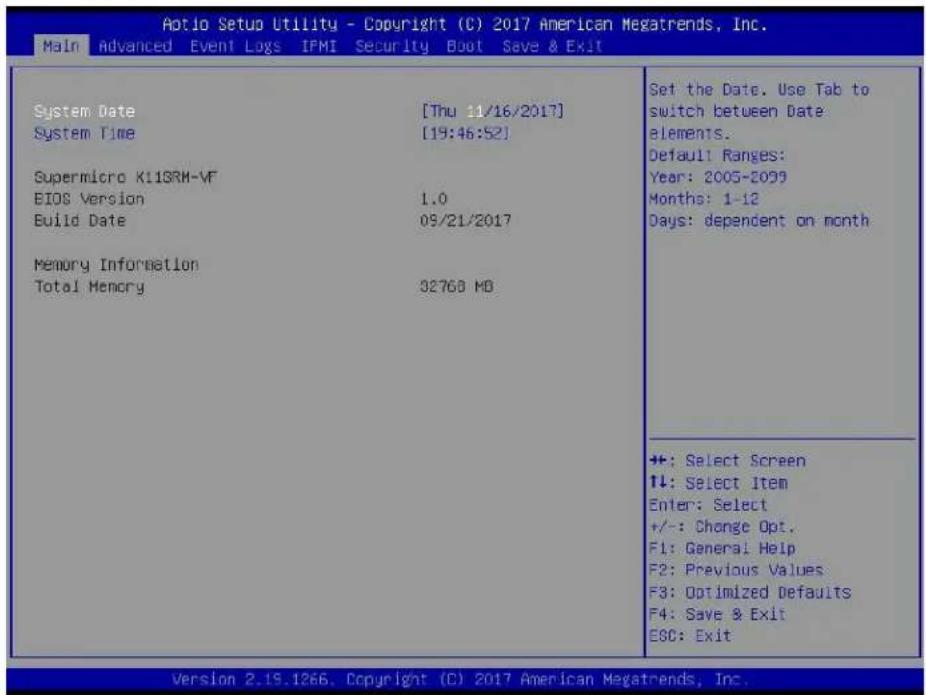 Supermicro X11SRM-VF - Main Setup - 1