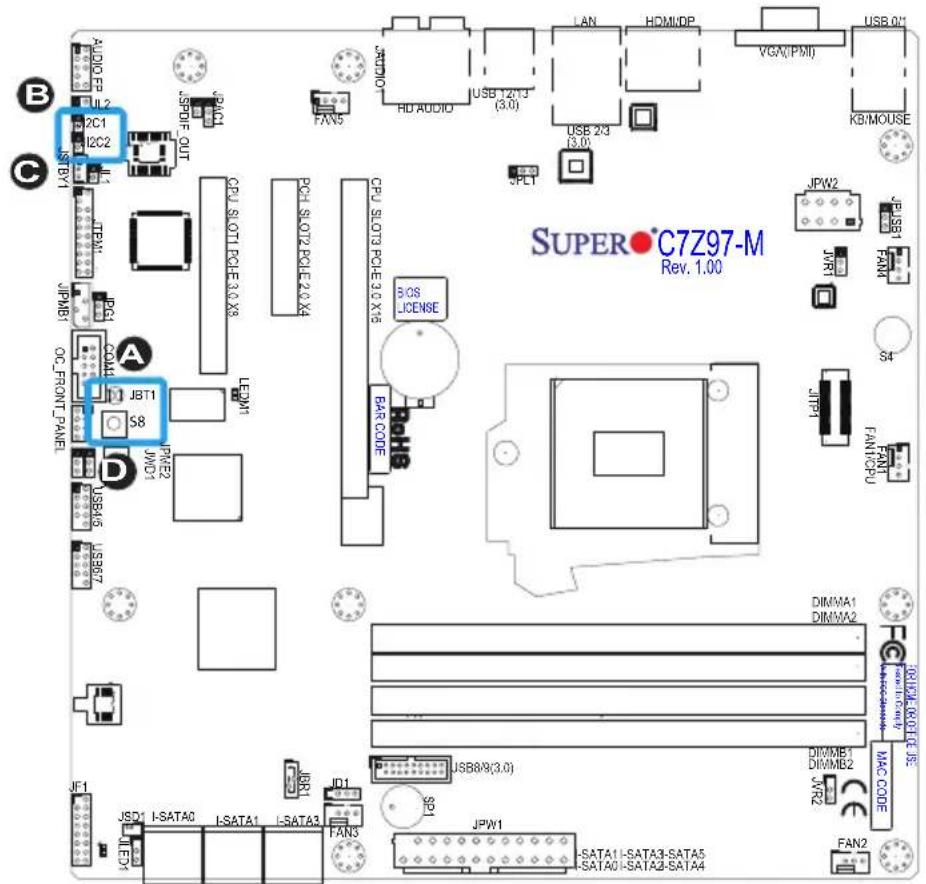 Supermicro C7Z97-M - PCI Slot SMB Enable (I²C1/I²C2) - 1