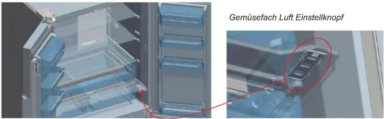 Gemüsefach Luft Einstellknopf
