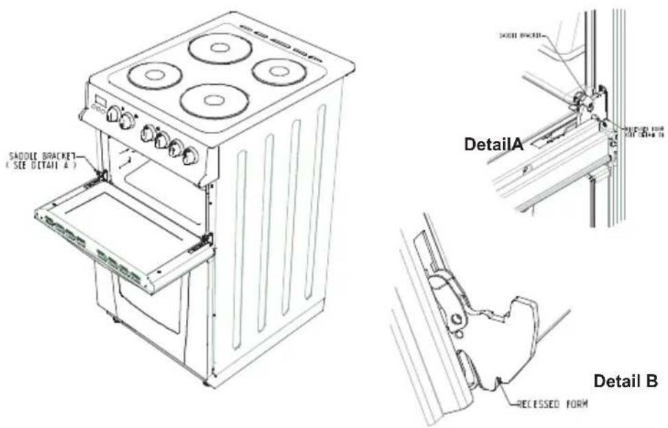 SADDLE BRACKET (SEE DETAIL A) DetailA RECESSED FORM Detail B