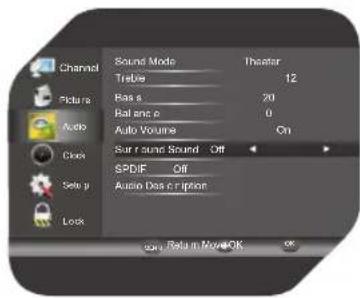 OK OLE 22250-W - SOUND-MENÜ - 1