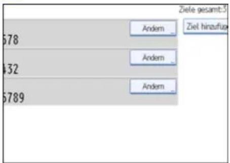 Ziele gesamt:3 Andem _ Ziel hinzufus Andem _ Andem _ 578 432 5789
