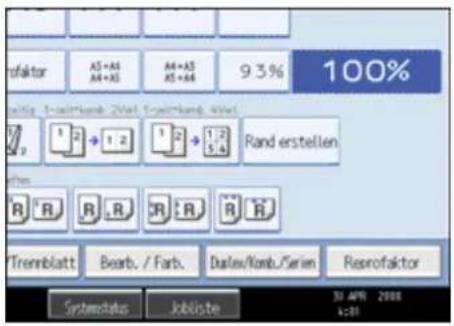 rofaktor AS+AS A4+AS A5+AS 9.3% 100% 2000 1-2000 Rand erstellen R R R R R R Trennblatt Bearb. / Farb. Duslex/Komb/Serim Retrofaktor Systemstatus Jobliste 30 APR 2008 k=20