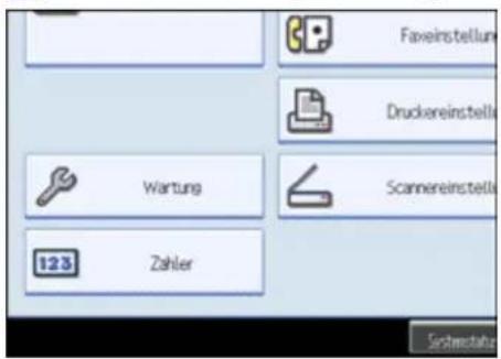 Faxeinstellung Druckereinstelle Wartung Scannereinstelle 123 Zahler