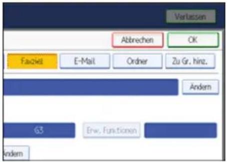 Verbassen Abbrechen OK Faziert E-Mail Ordner Zu Gr. hinz. Andem 63 Erw. Funktionen Andem