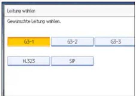 Leitung wahlen Gewünschte Leitung wahlen. G3-1 63-2 63-3 H.323 SIP
