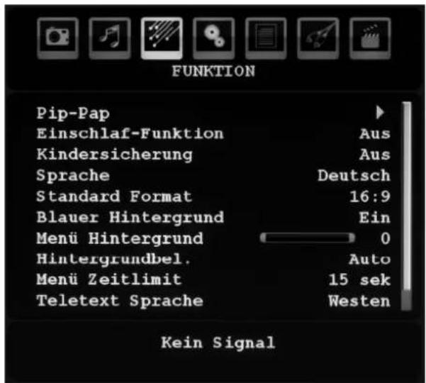 Tevion P15017 (MD 30373) - Menü FUNKTION - 1