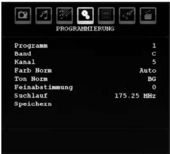 Tevion P15017 (MD 30373) - Menü PROGRAMMIERUNG - 1