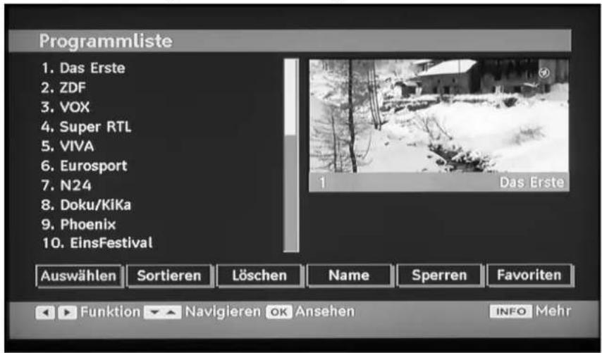 Tevion P15017 (MD 30373) - Menü PROGRAMMLISTE - 1