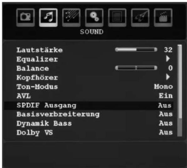 Tevion P15017 (MD 30373) - Menü SOUND - 1