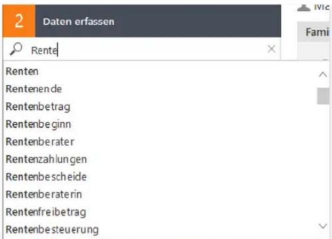 Wiso steuer:Sparbuch 2020 - Belege „chaotisch“ erfassen – die Schnellsuche nach Eingabefeldern - 2