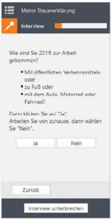Wiso steuer:Sparbuch 2020 - Bearbeitung starten - mit oder ohne Interview - 2