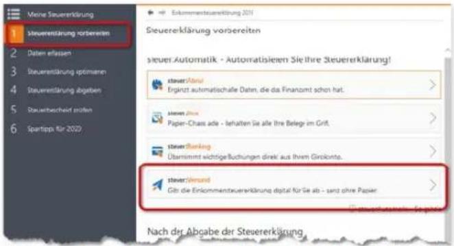 Wiso steuer:Sparbuch 2020 - Einfach senden mit dem steuer:Versand - 1