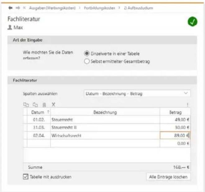Wiso steuer:Sparbuch 2020 - Erste Daten erfassen - 2