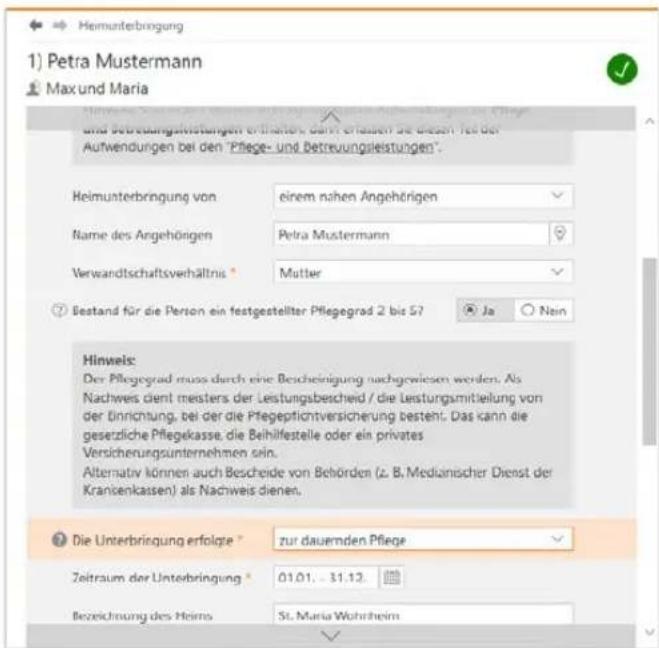 Wiso steuer:Sparbuch 2020 - Heimunterbringung - 1