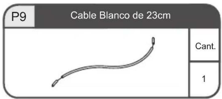 P9 Cable Blanco de 23cm Cant. 1