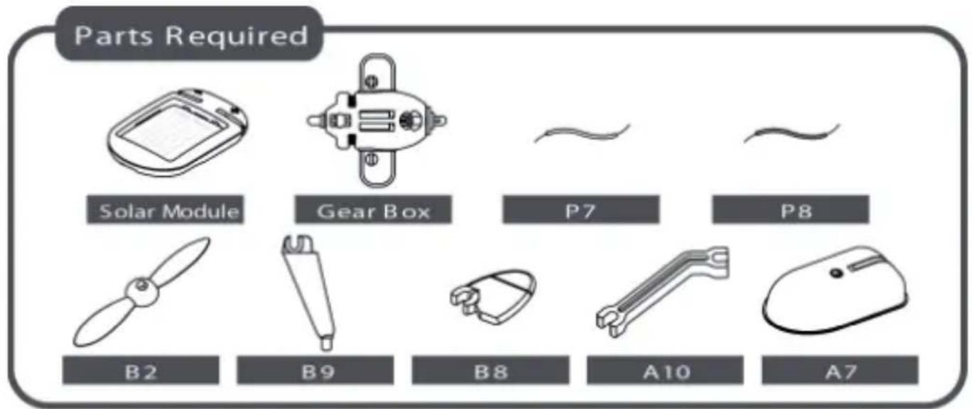 Parts Required Solar Module Gear Box P7 P8 B2 B9 B8 A10 A7