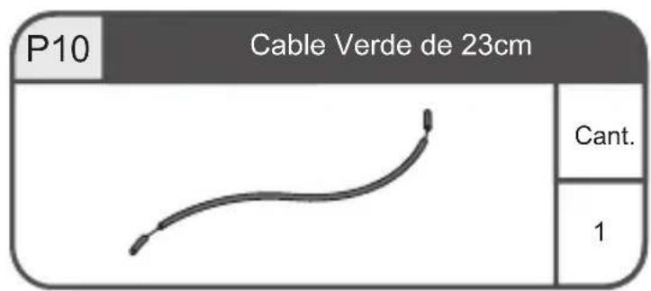 P10 Cable Verde de 23cm Cant. 1