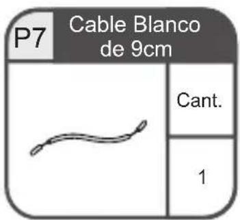 P7 Cable Blanco de 9cm Cant. 1