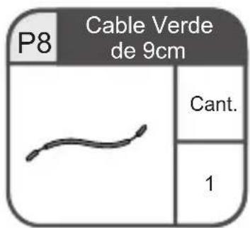 P8 Cable Verde de 9cm Cant. 1