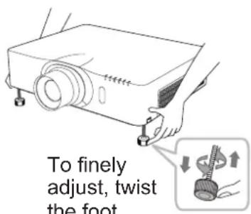 To finely adjust, twist the foot