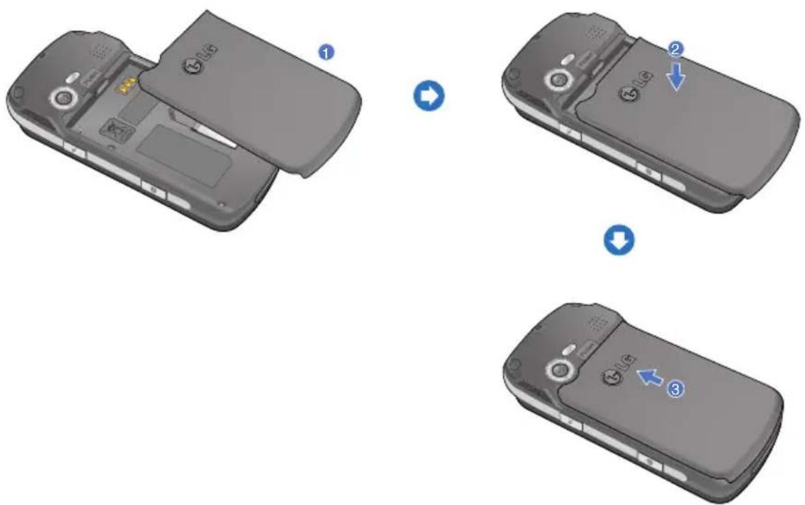 LG U400 - Einsetzen des Akkus - 1