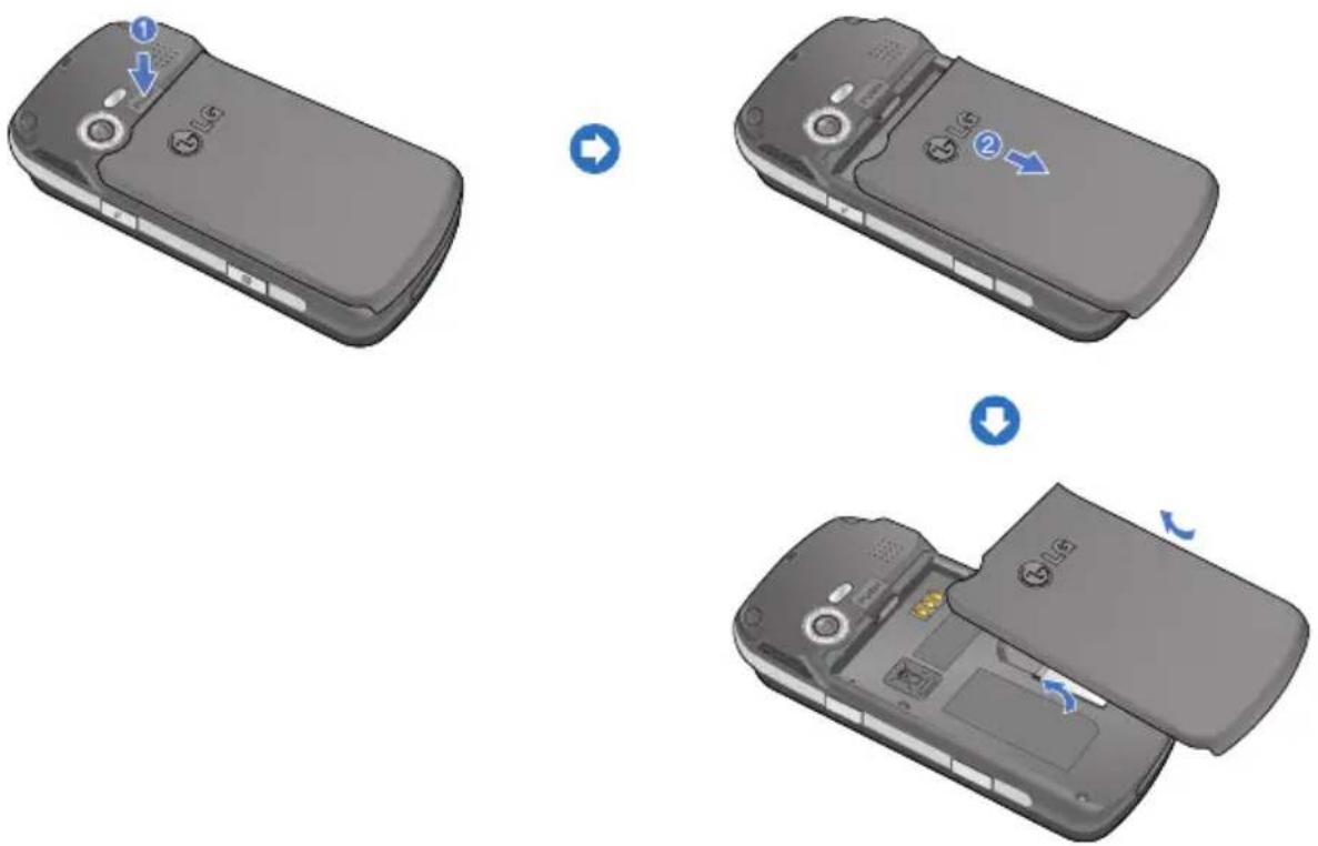 LG U400 - Entnehmen des Akkus - 1